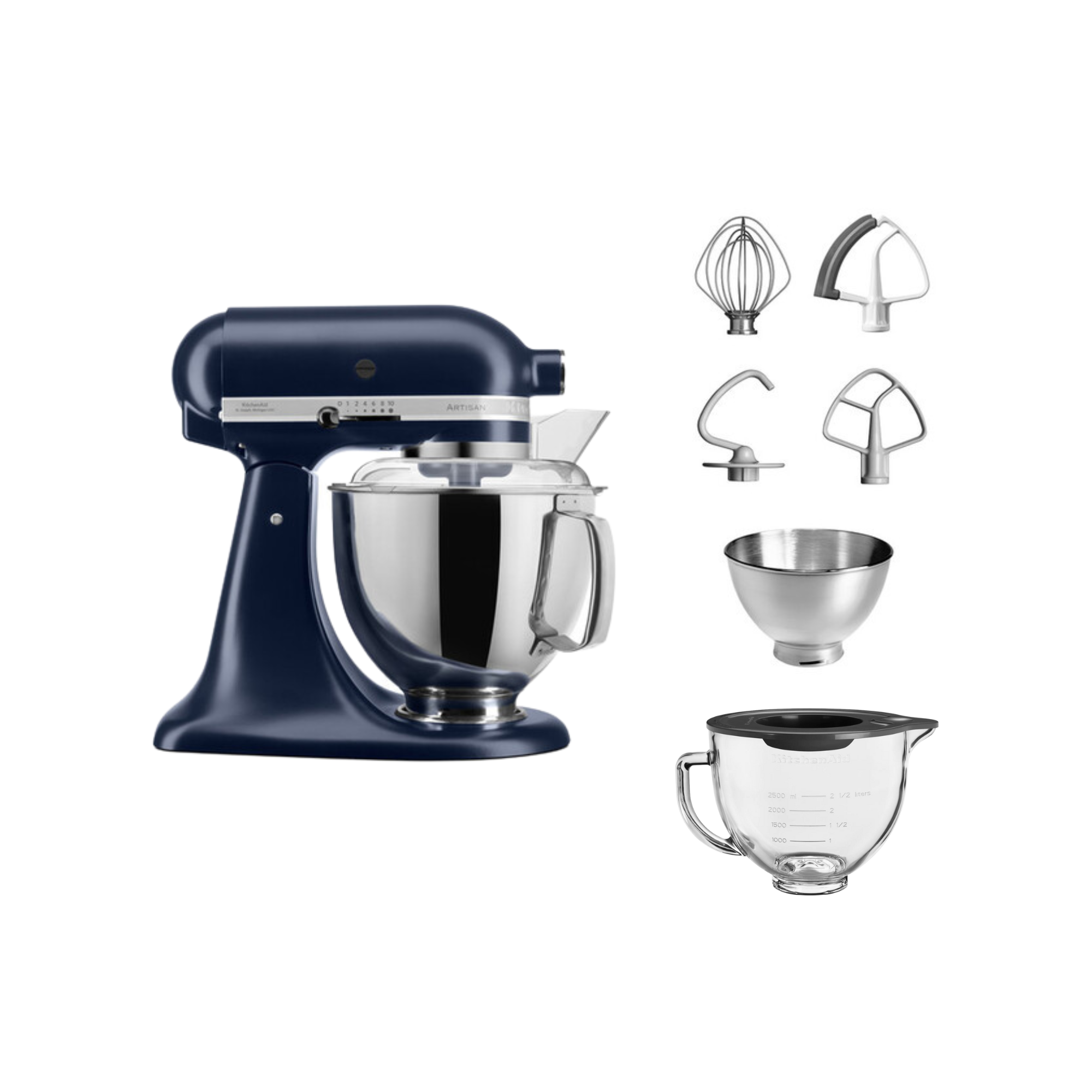 KitchenAid 4,8 L 5KSM175 Artisan Küchenmaschine Glasset mit Glasschüssel