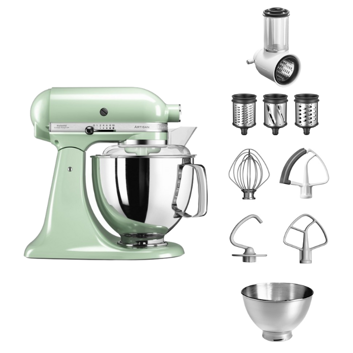 KitchenAid 4,8 L 5KSM175 Artisan Küchenmaschine Beginnerset mit Gemüseschneider