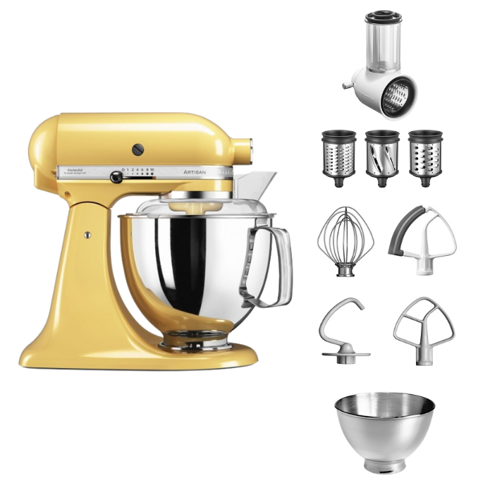 KitchenAid 4,8 L 5KSM175 Artisan Küchenmaschine Beginnerset mit Gemüseschneider