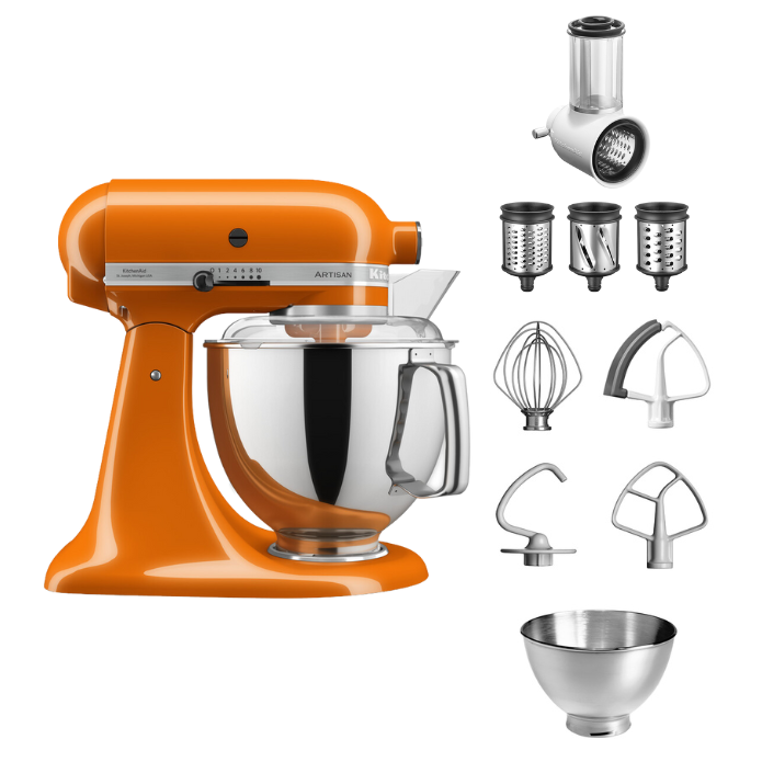KitchenAid 4,8 L 5KSM175 Artisan Küchenmaschine Beginnerset mit Gemüseschneider