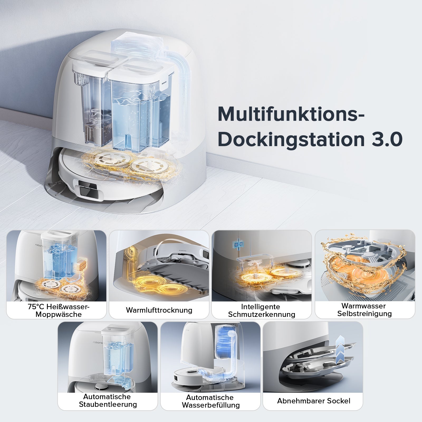 Roborock Qrevo Curv S5X Saugroboter mit DuoDivide® Hauptbürste und Multifunktions-Dockingstation 3.0