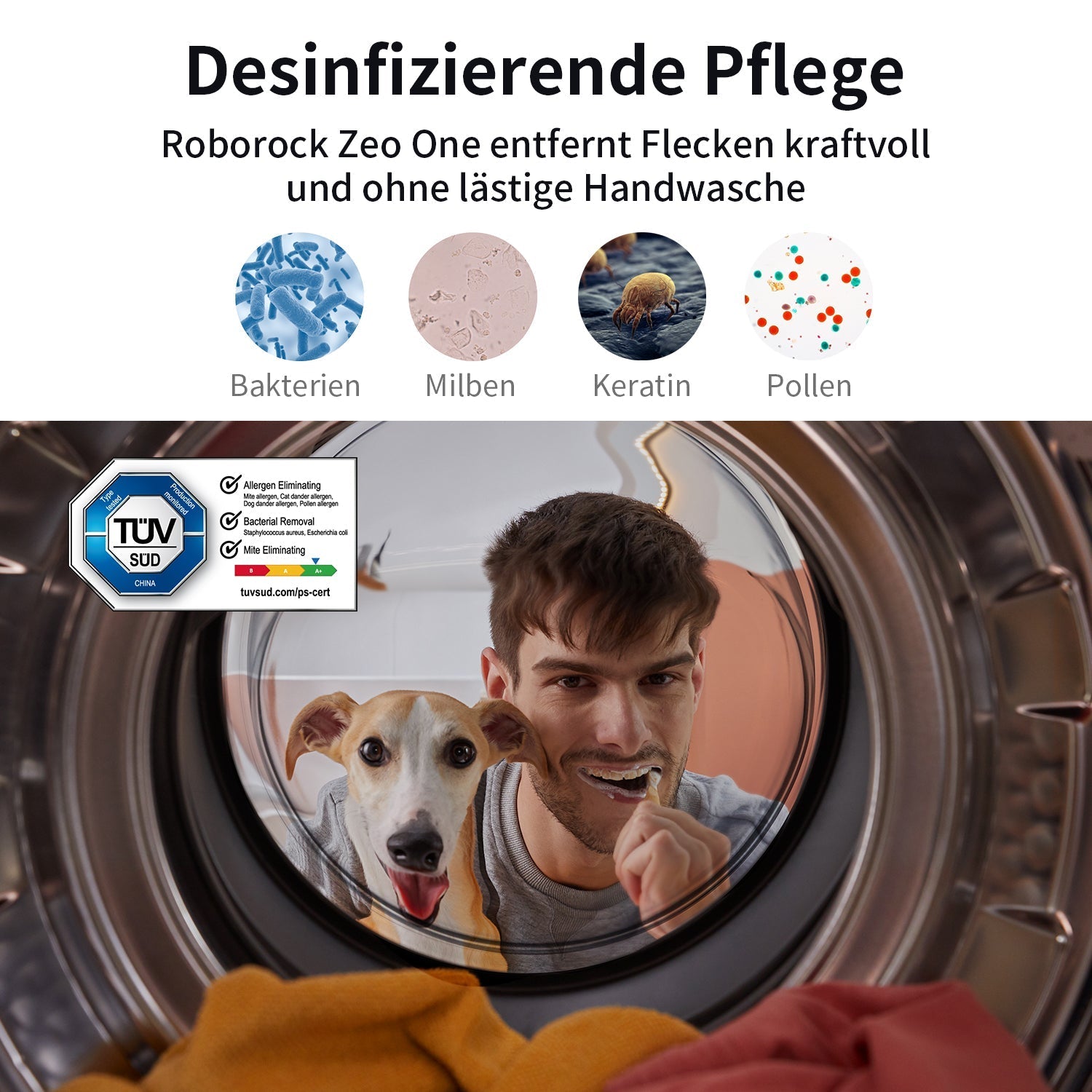 Roborock Zeo One Waschtrockner mit der Zeo-Cycle® Trocknungstechnologie