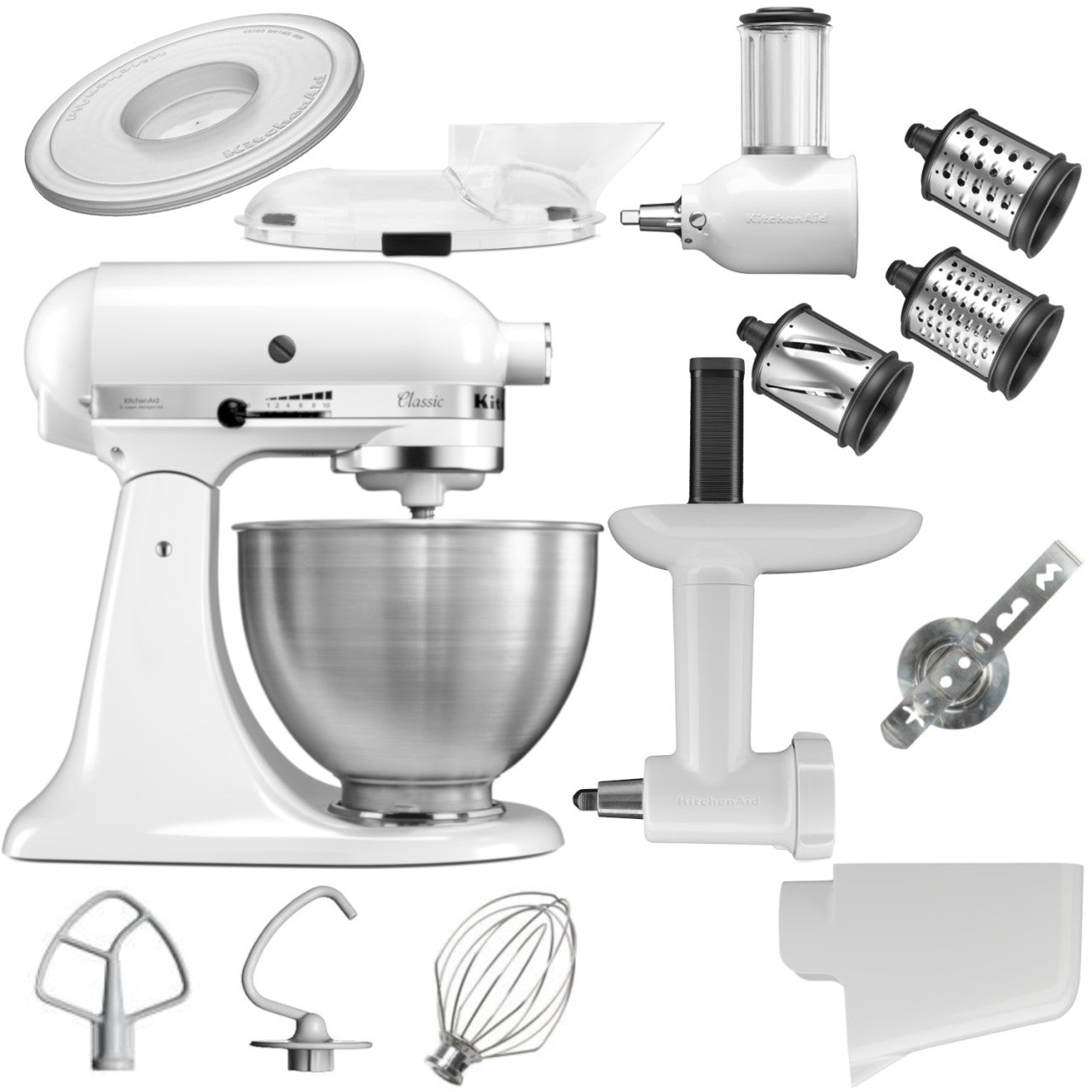 KitchenAid 4,3 L 5K45SS Classic Küchenmaschine Set 6