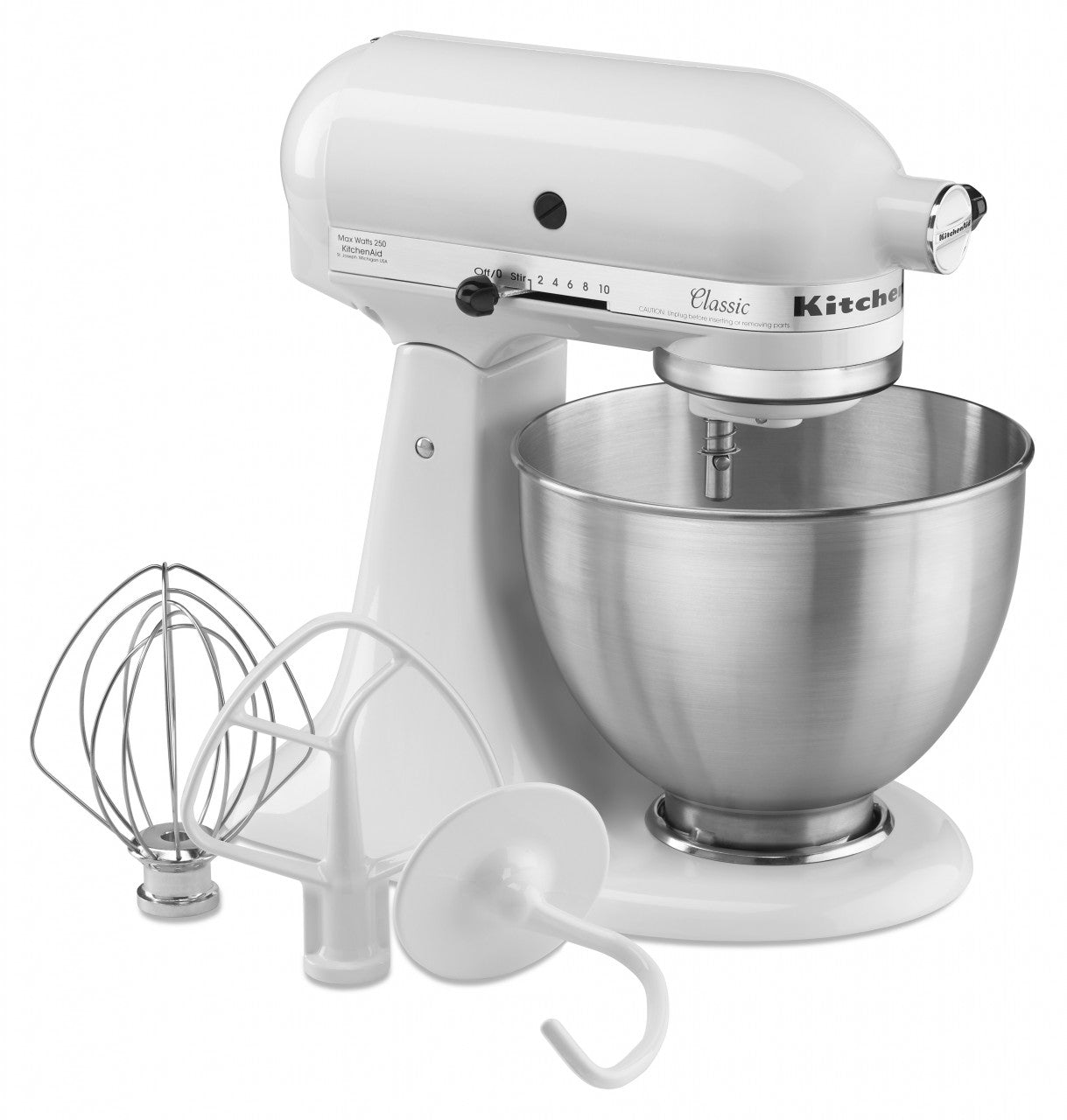 KitchenAid 4,3 L 5K45SS Classic Küchenmaschine Set 2 + Schüssel 4,8 L + Spritzschutz