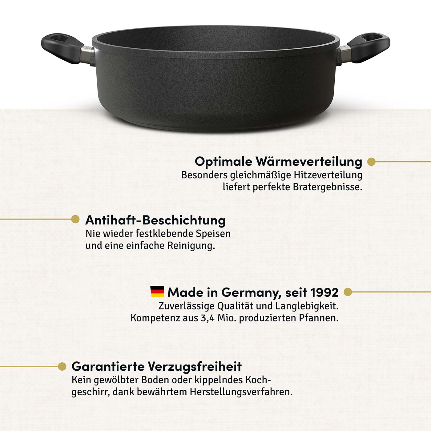 Bräter 32 cm Rund 10 cm Innenhöhe I Deckel optional