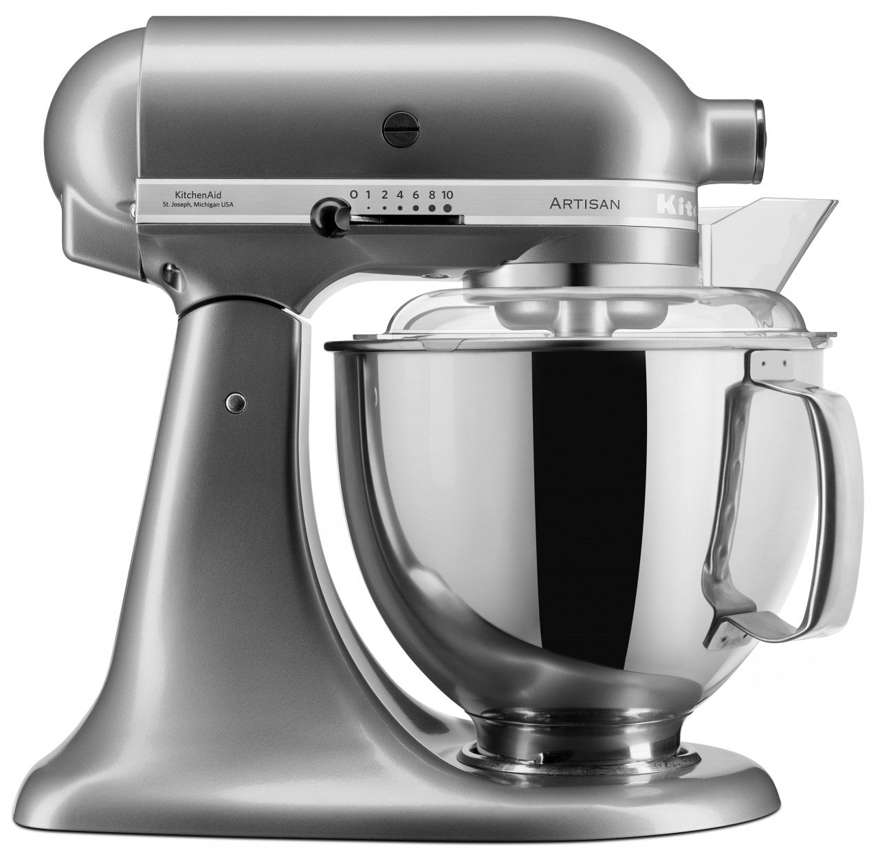 KitchenAid 4,8 L 5KSM175 Artisan Küchenmaschine Steellover mit Edelstahl-Werkzeugen