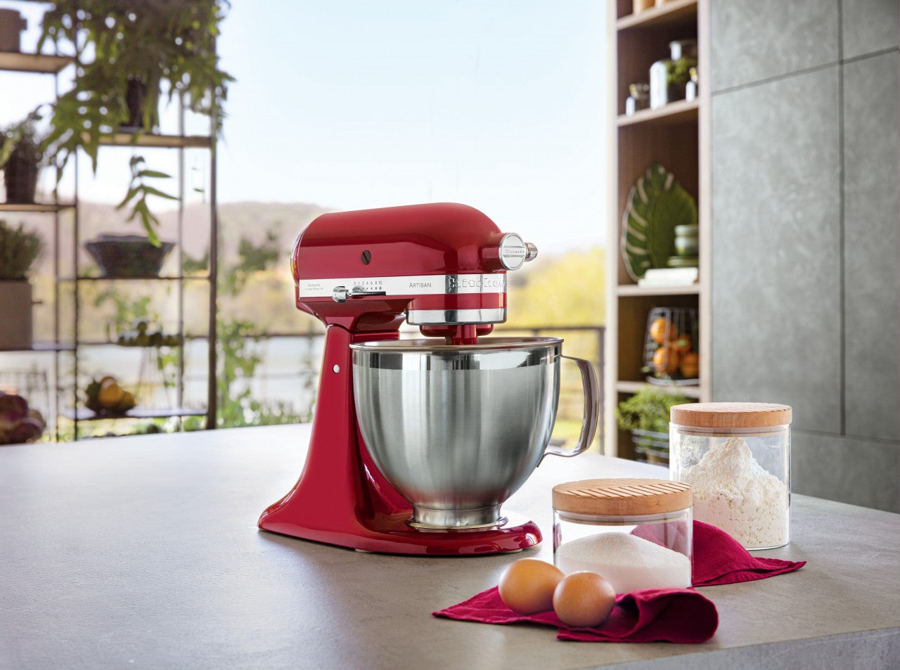 KitchenAid 4,8 L 5KSM185 Artisan Küchenmaschine Breadlover Messerschmidt Getreidemühlenvorsatz, Brotbackschüssel