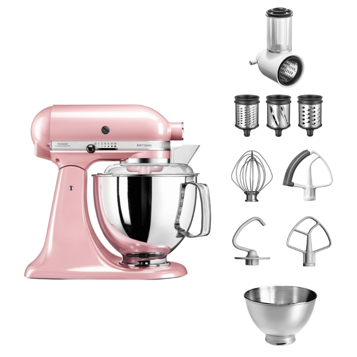 KitchenAid 4,8 L 5KSM175 Artisan Küchenmaschine Beginnerset mit Gemüseschneider
