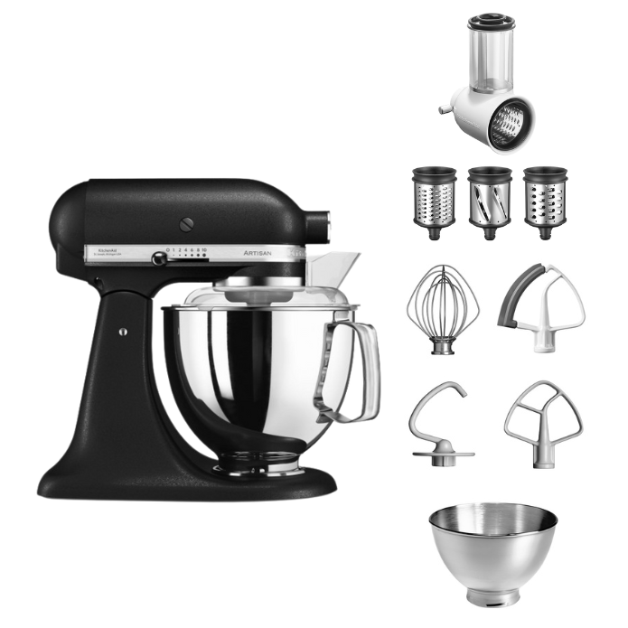 KitchenAid 4,8 L 5KSM175 Artisan Küchenmaschine Beginnerset mit Gemüseschneider