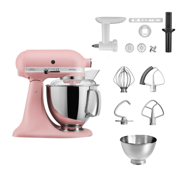 KitchenAid 4,8 L 5KSM175 Artisan Küchenmaschine Cookielover mit Fleischwolf+Spritzgebäckvorsatz