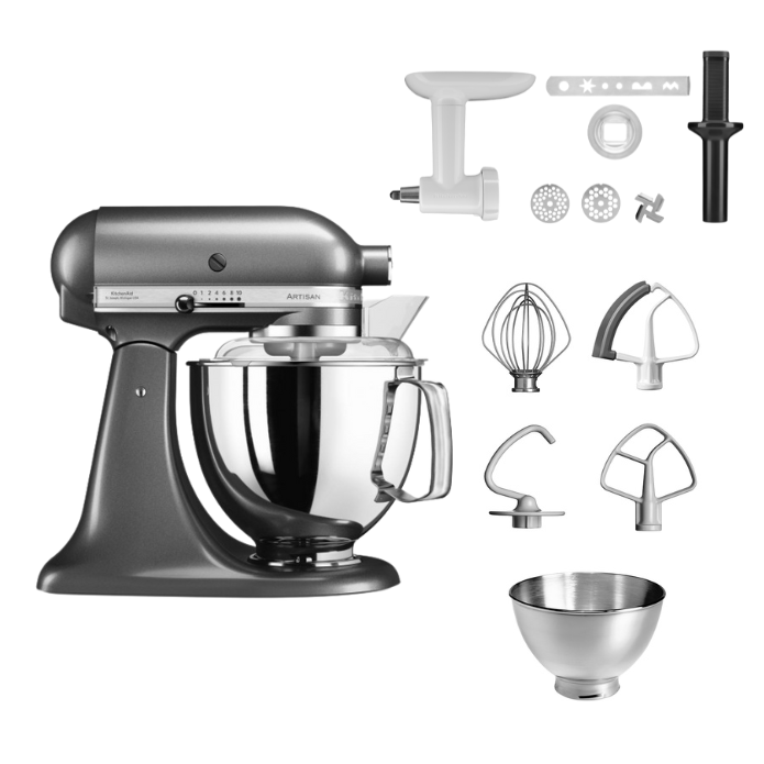 KitchenAid 4,8 L 5KSM175 Artisan Küchenmaschine Cookielover mit Fleischwolf+Spritzgebäckvorsatz