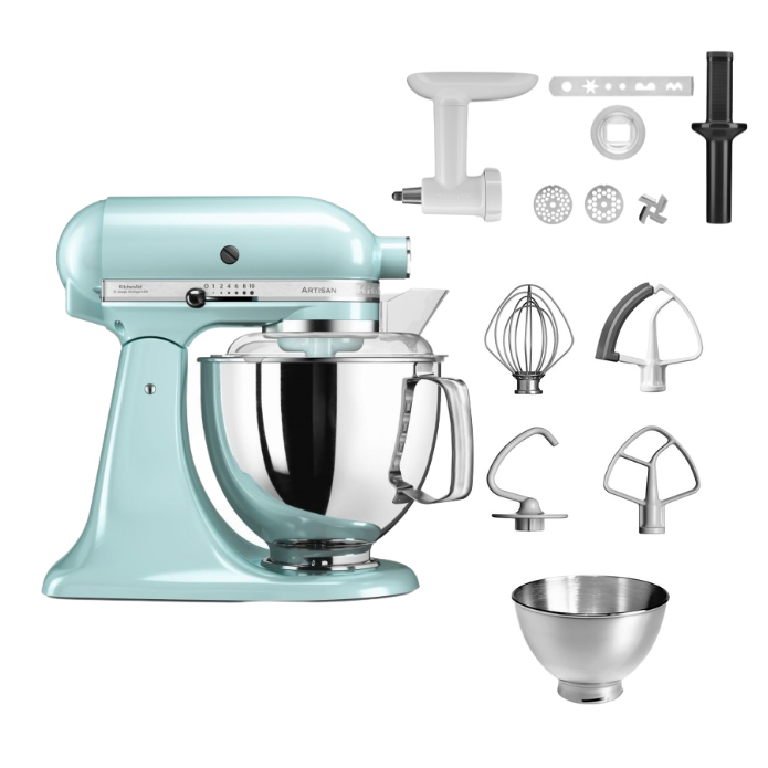 KitchenAid 4,8 L 5KSM175 Artisan Küchenmaschine Cookielover mit Fleischwolf+Spritzgebäckvorsatz