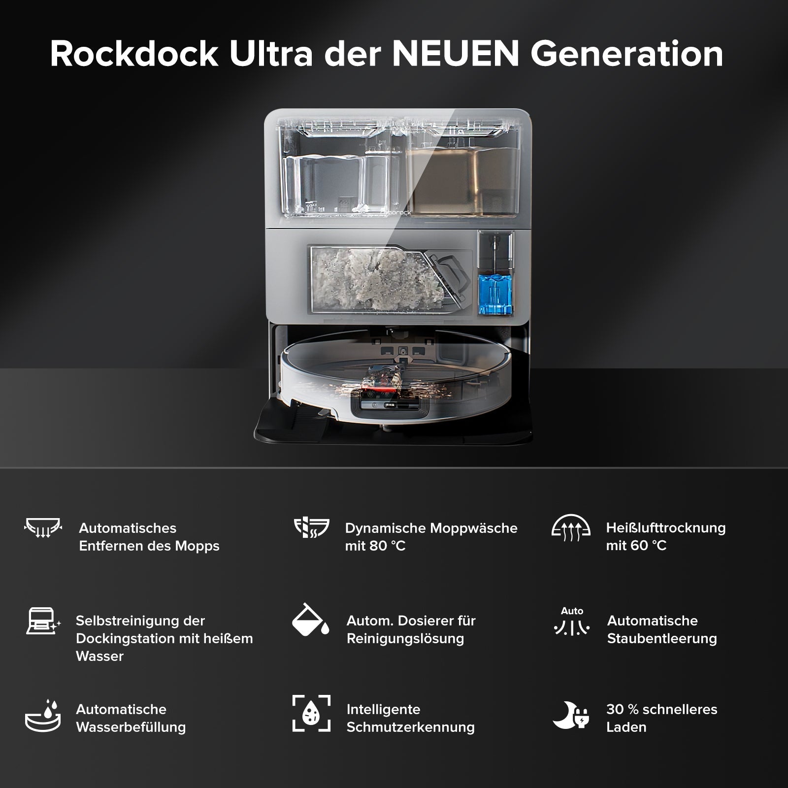 Roborock Saros 10 Saugroboter mit Dual Anti-Tangle System