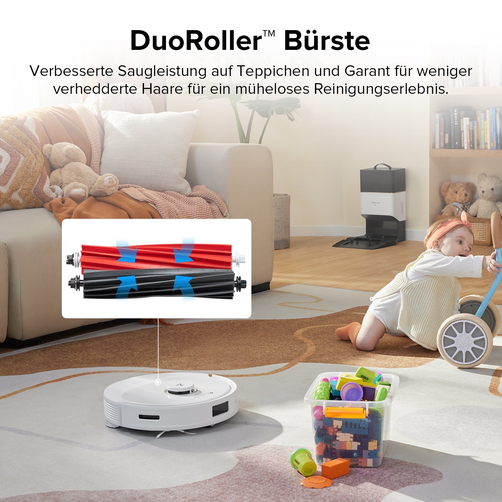 Roborock Q8 Max+ Saug- und Wischroboter mit Auto-Entleerungsstation