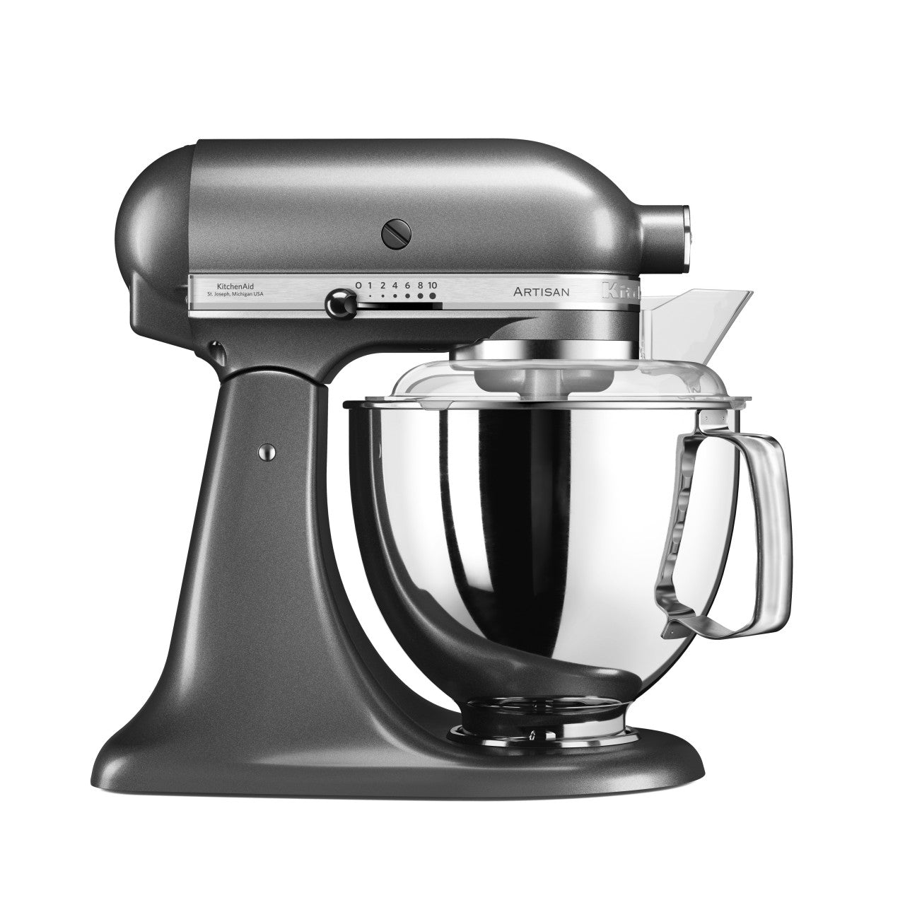 KitchenAid 4,8 L 5KSM175 Artisan Küchenmaschine Steellover mit Edelstahl-Werkzeugen